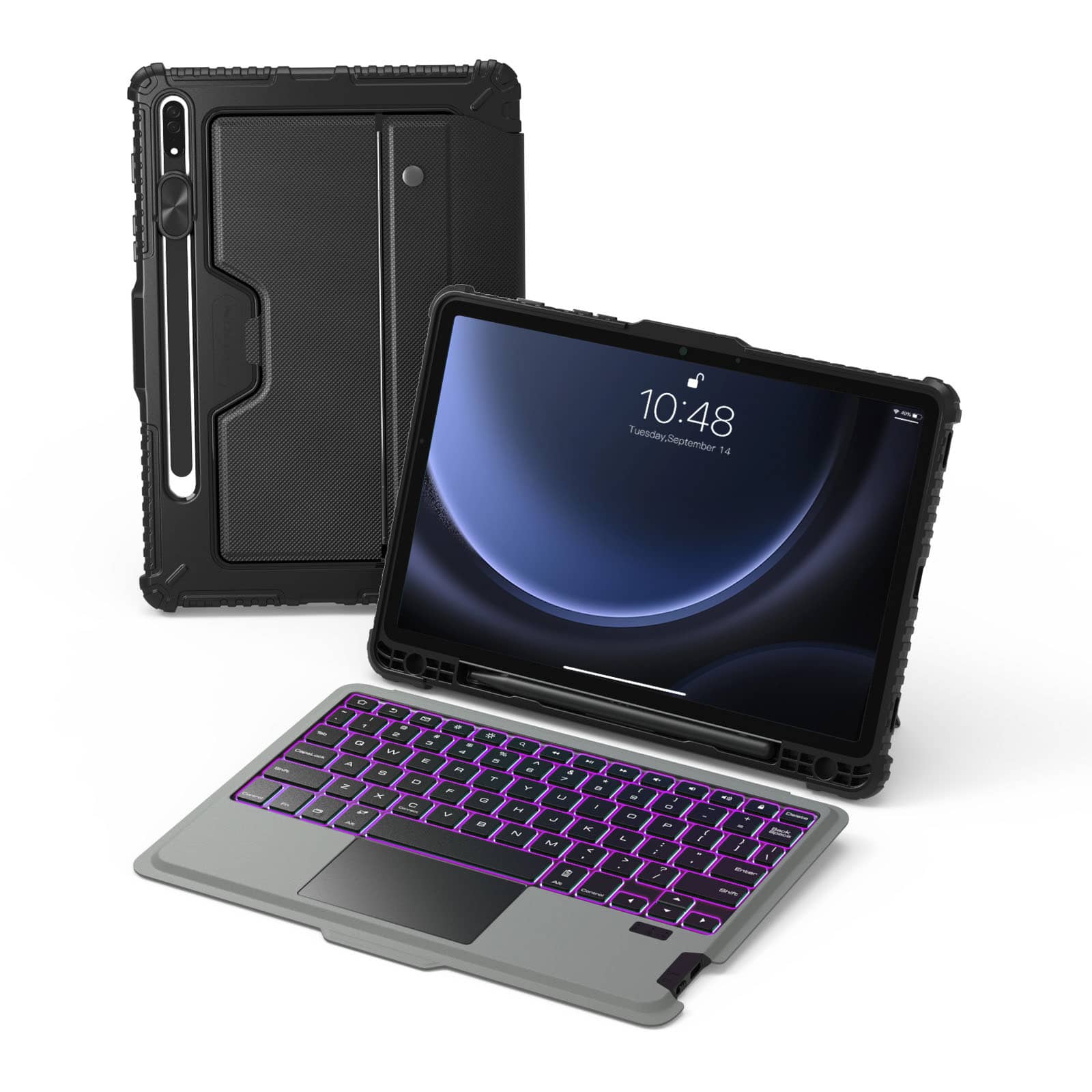 Bumper Combo Backlit Keyboard Case (Black) for Galaxy Tablet Series - Image 38