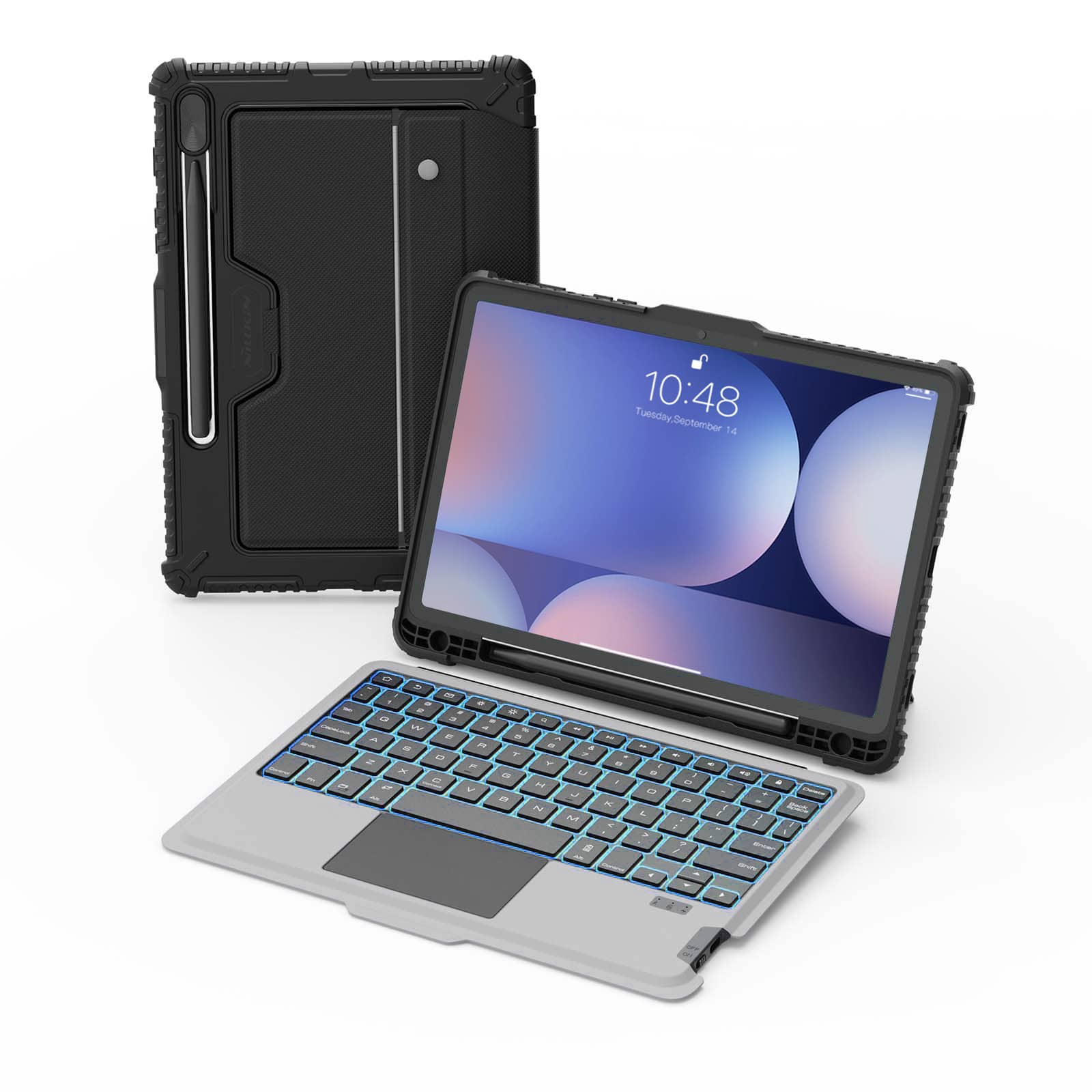 Bumper Combo Backlit Keyboard Case (Black) for Galaxy Tablet Series - Image 45