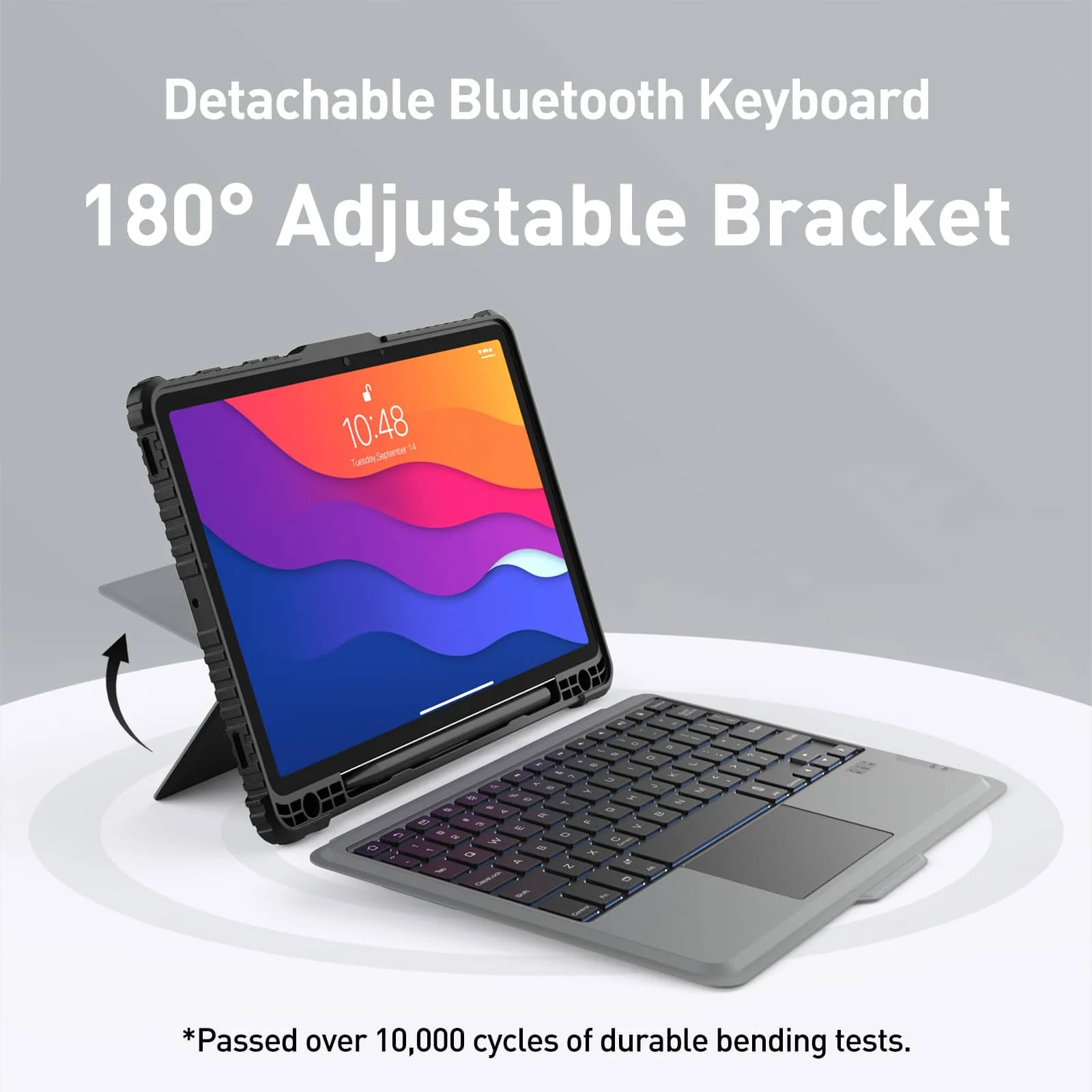 Bumper Combo Backlit Keyboard Case (Black) for Galaxy Tablet Series - Image 55