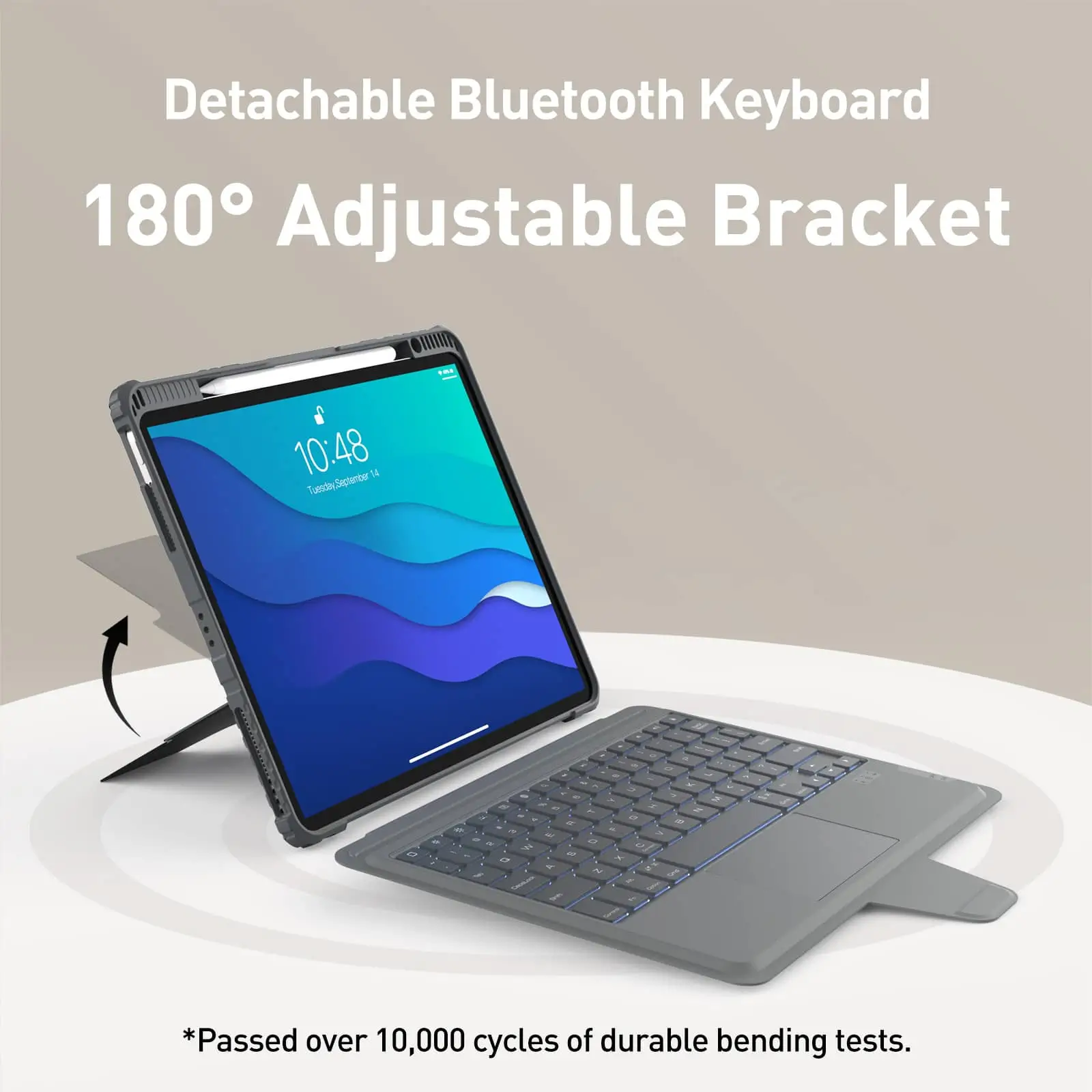 Bumper Combo Backlit Keyboard Case (Grey) for iPad Series - Image 35
