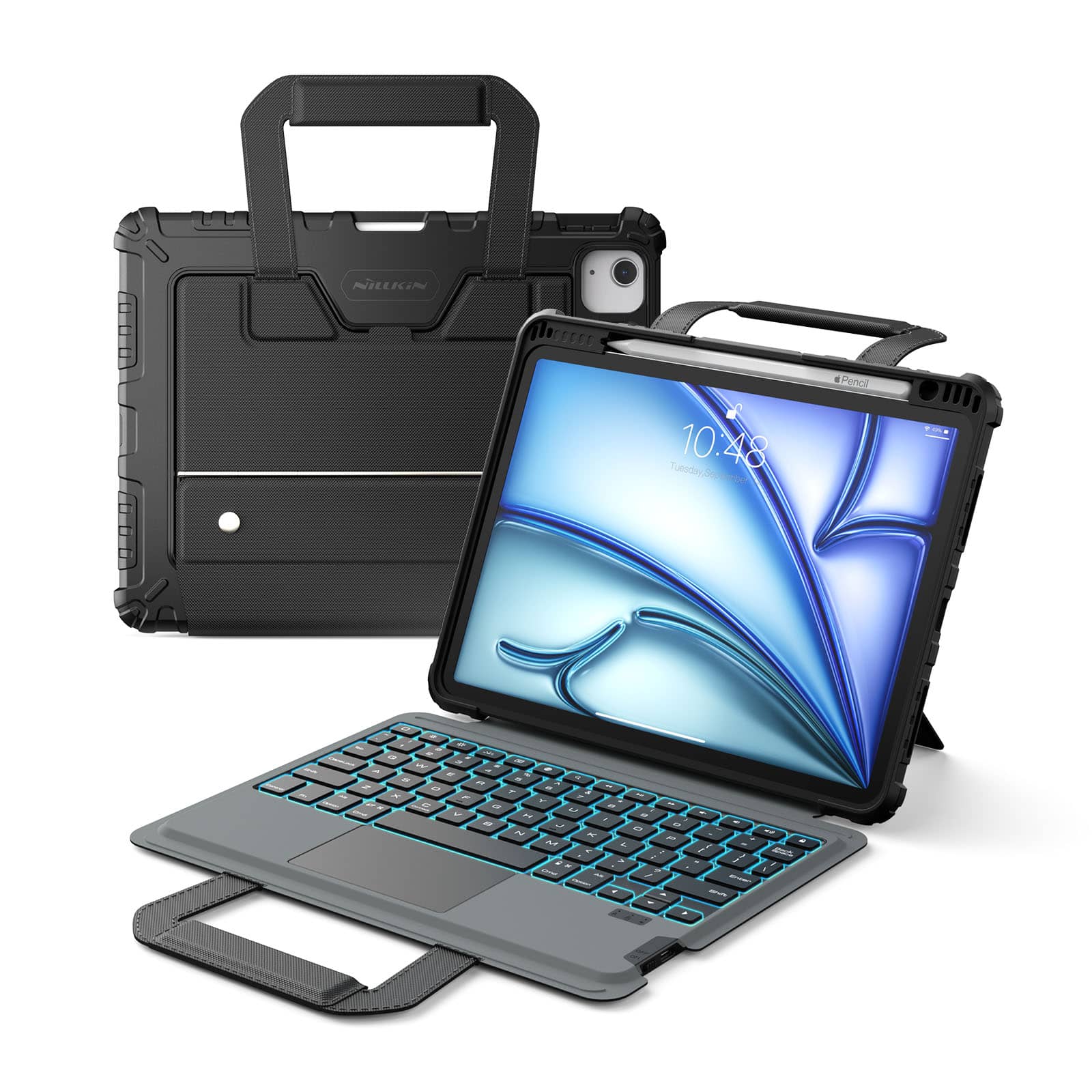 Carry Go Portable Handle Backlit Keyboard Case (Black) for iPad Series - Image 27