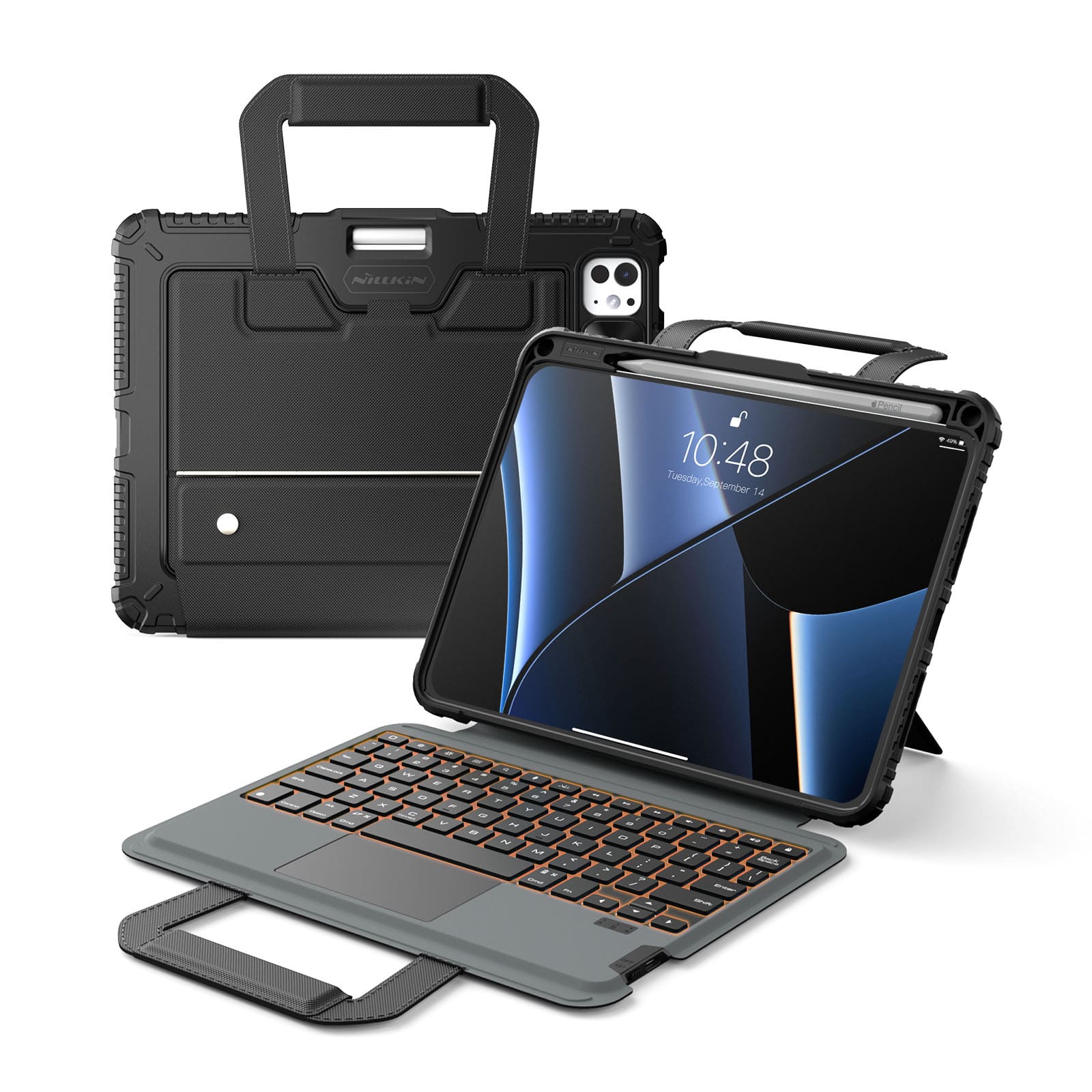 Carry Go Portable Handle Backlit Keyboard Case (Black) for iPad Series - Image 35