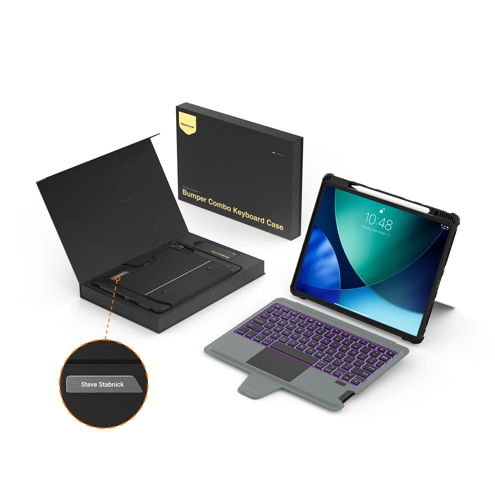 Custom Engraved Name Backlit Keyboard Case with Gift Box for iPad Series - Image 100