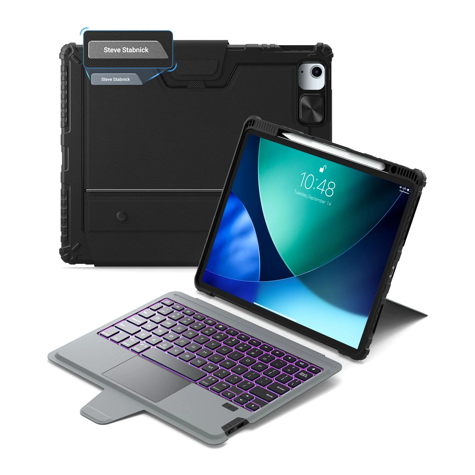 Custom Engraved Name Backlit Keyboard Case with Gift Box for iPad Series - Image 101