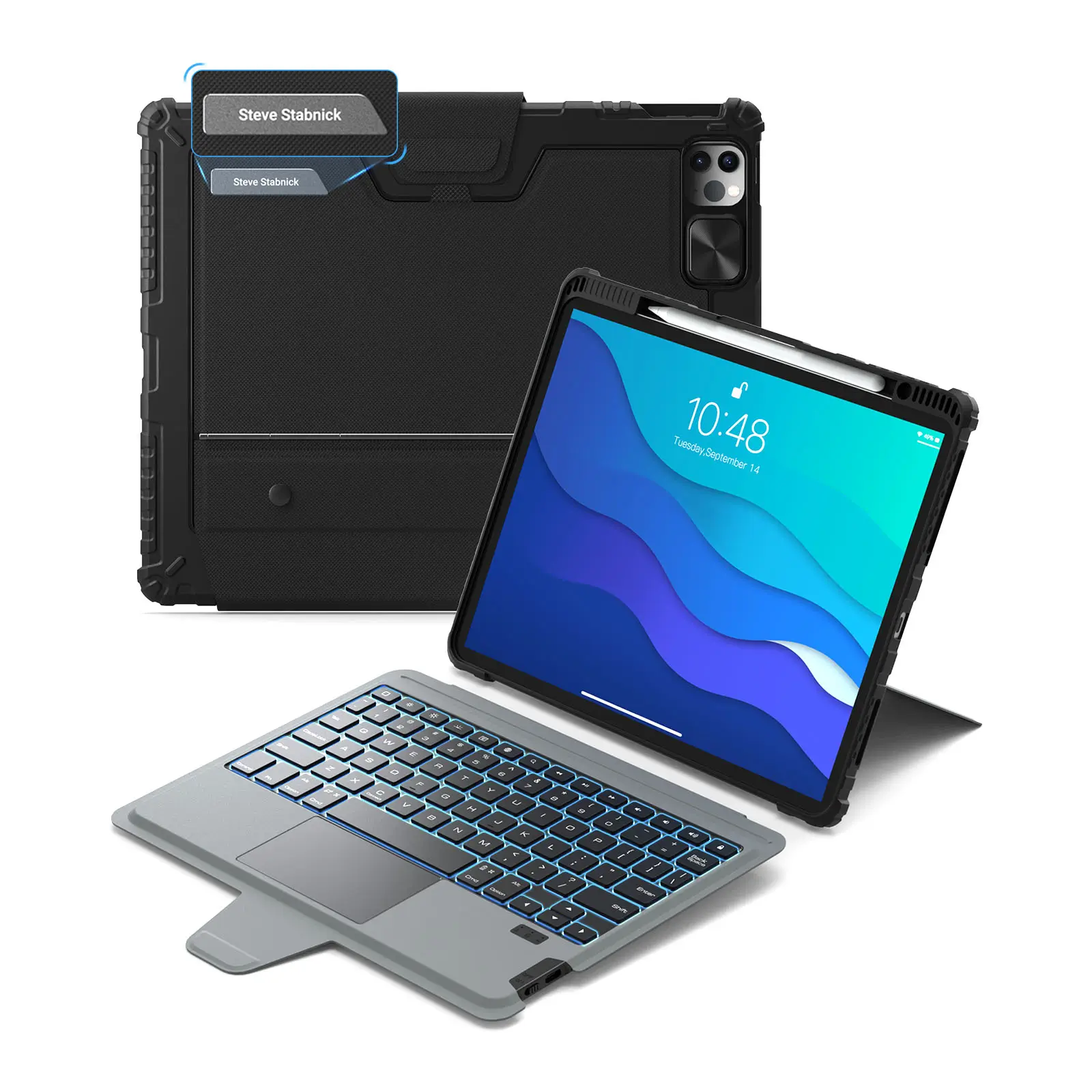 Custom Engraved Name Backlit Keyboard Case with Gift Box for iPad Series - Image 12