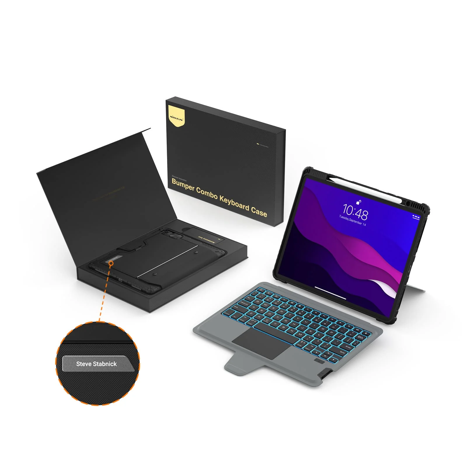 Custom Engraved Name Backlit Keyboard Case with Gift Box for iPad Series - Image 21
