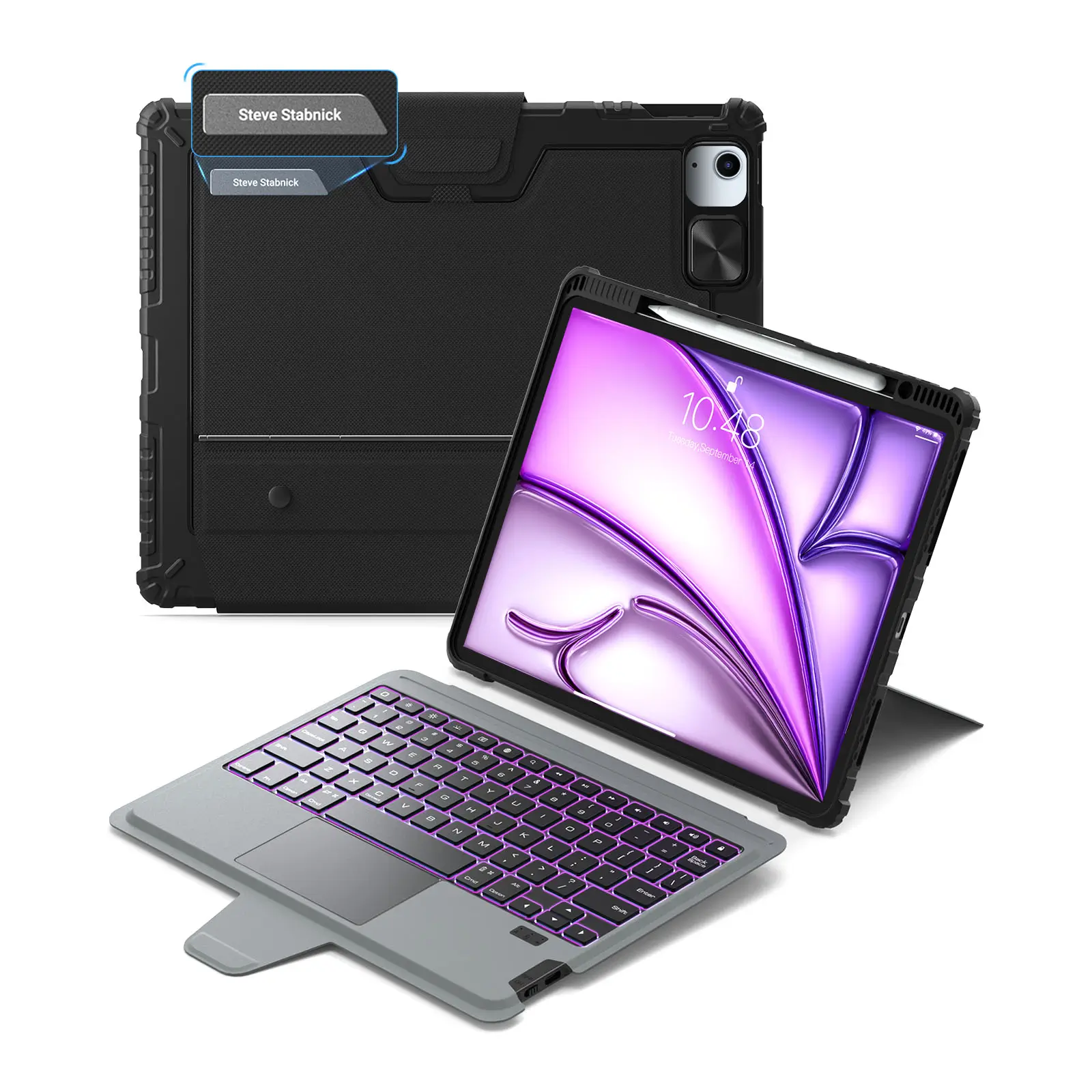 Custom Engraved Name Backlit Keyboard Case with Gift Box for iPad Series - Image 42
