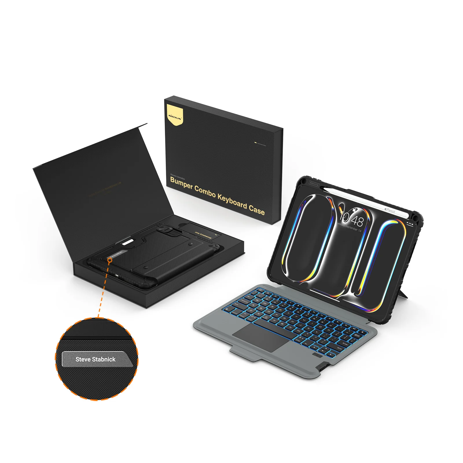 Custom Engraved Name Backlit Keyboard Case with Gift Box for iPad Series - Image 61