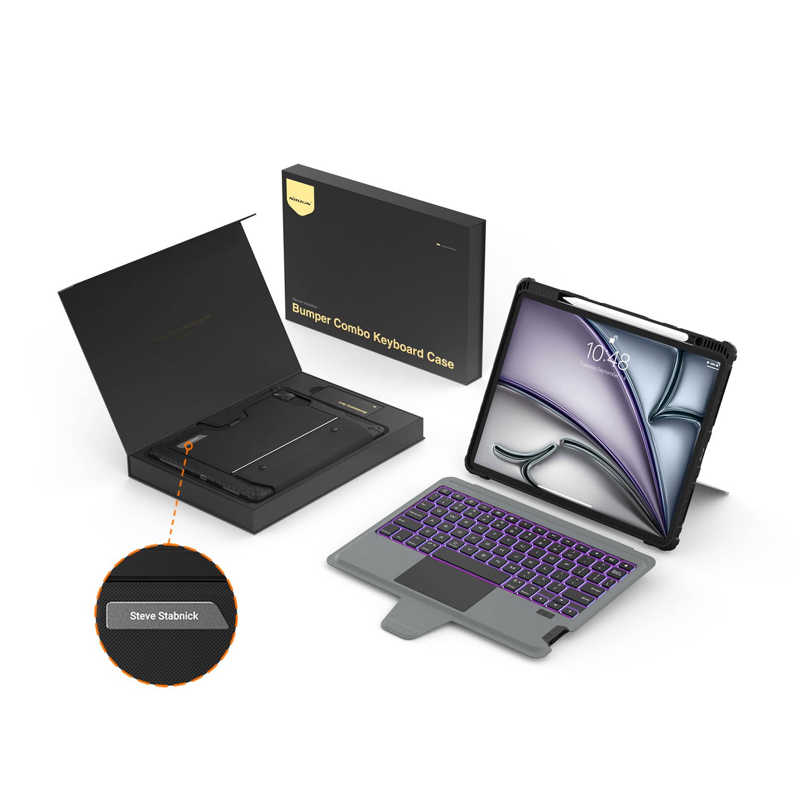 Custom Engraved Name Backlit Keyboard Case with Gift Box for iPad Series - Image 71