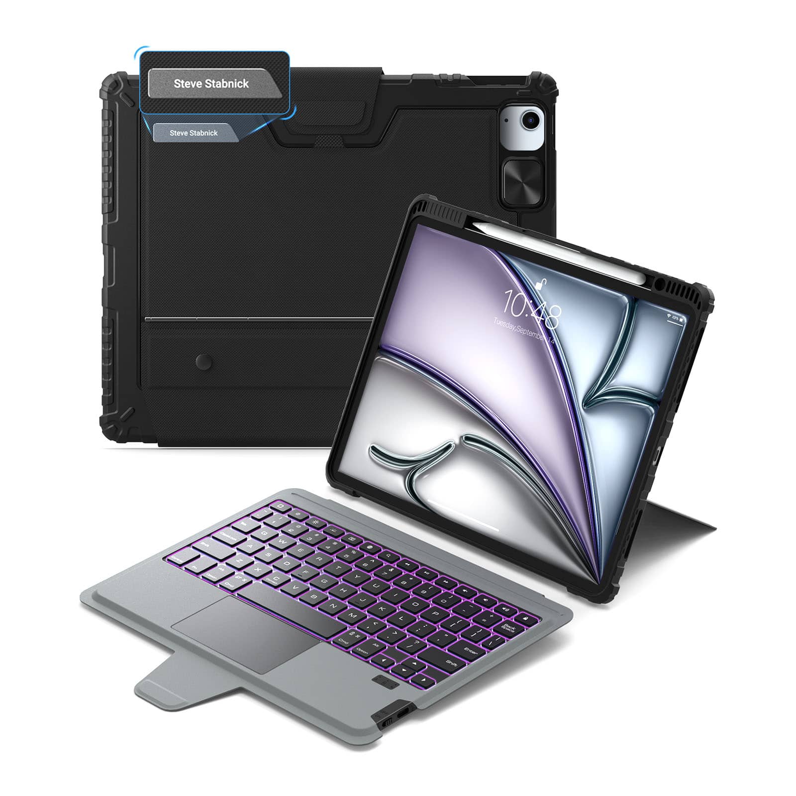 Custom Engraved Name Backlit Keyboard Case with Gift Box for iPad Series - Image 72