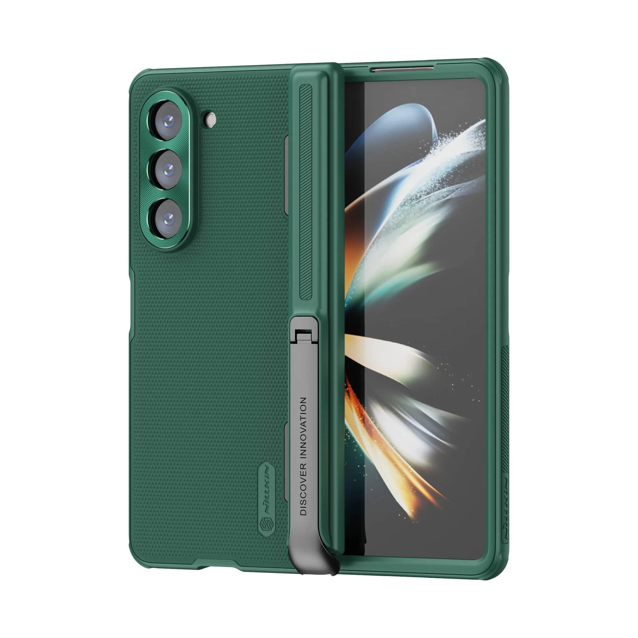Super Frosted Shield Fold Case with Hidden Stand for Galaxy Z Fold 5 - Image 12